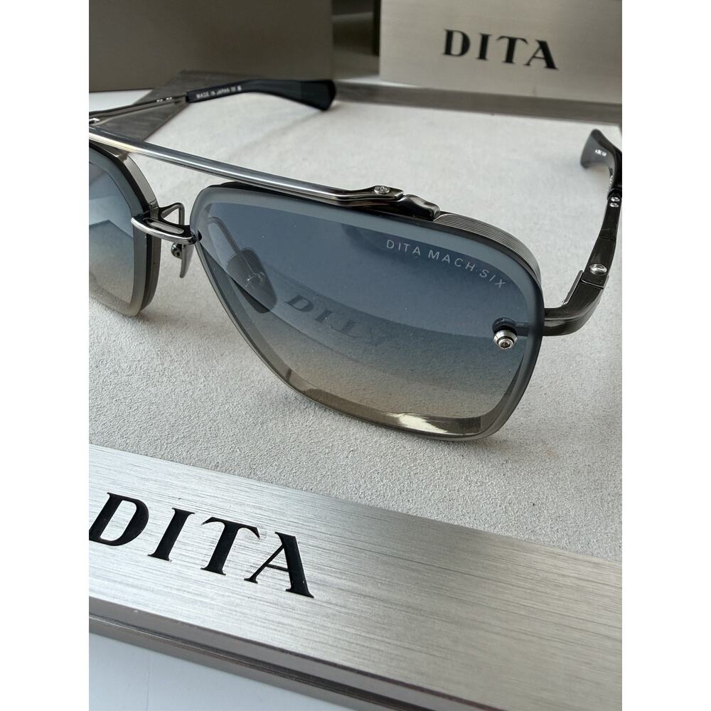 DITA MACH SIX 121-08 Antique Silver Titanium Blue Gradient Sunglasses AUTHENTIC - Picture 7 of 16